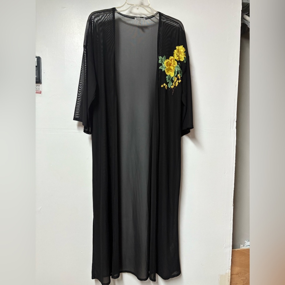 Charlotte Russe Black Mesh Open Front Dress